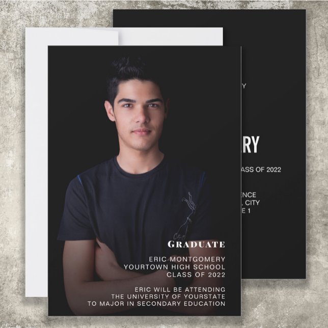 Invitation Classe de 2022 Boy's Graduation Party Photo (Créateur téléchargé)