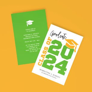 Invitation Classe de 2024 Green and Gold Graduation