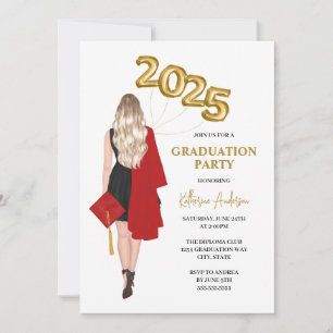 Invitation Classe de 2025 Female Photo Graduation Party