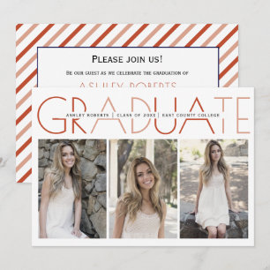 Invitation Classe de 2025 Graduate terracotta graduation phot