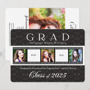 Invitation Classe de 2025 Graduation Film Strip Thème 3 Photo