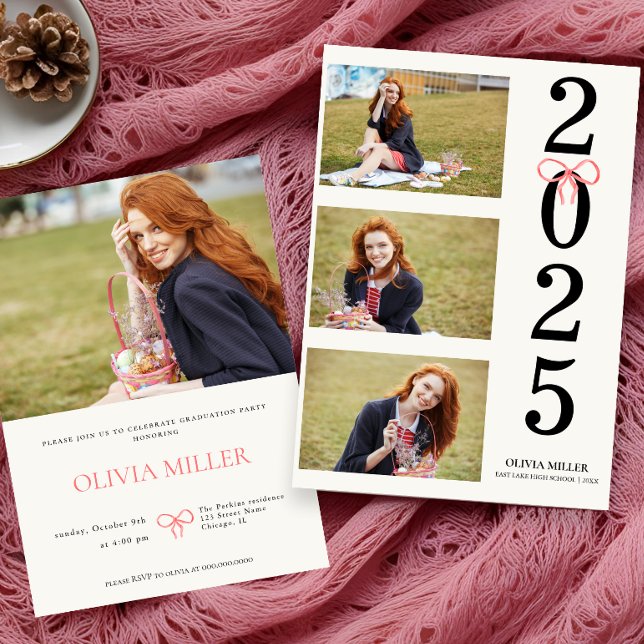 Invitation Classe de 2025 Graduation Photo Parti moderne seni (Créateur téléchargé)