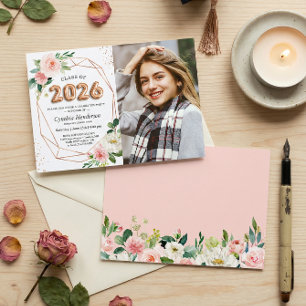 Invitation Classe de 2025 Lettres à ballons - Diplôme photo