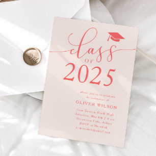 Invitation Classe de 2025 Pink Graduation Party
