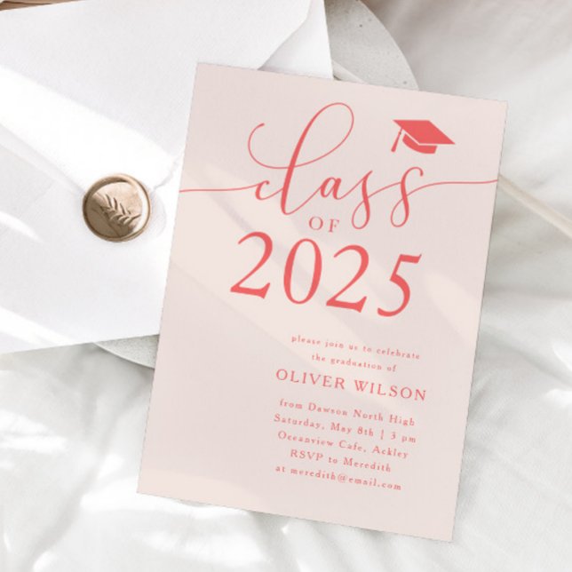 Invitation Classe de 2025 Pink Graduation Party (Créateur téléchargé)