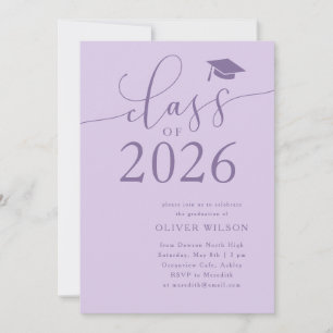 Invitation Classe de 2025 Purple Graduation Party