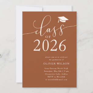 Invitation Classe de 2025 Terracotta Graduation Party