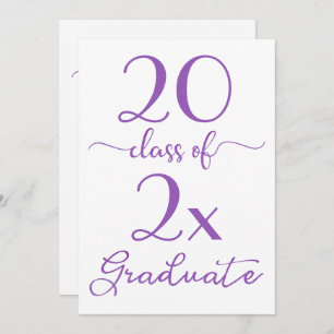 Invitation Classe De 2025 Violet Script Graduation Minimale