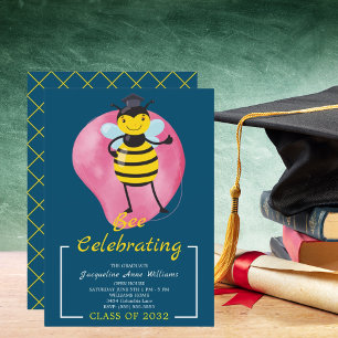 Invitation Classe de 2032 Bee Celebrating Graduation Party