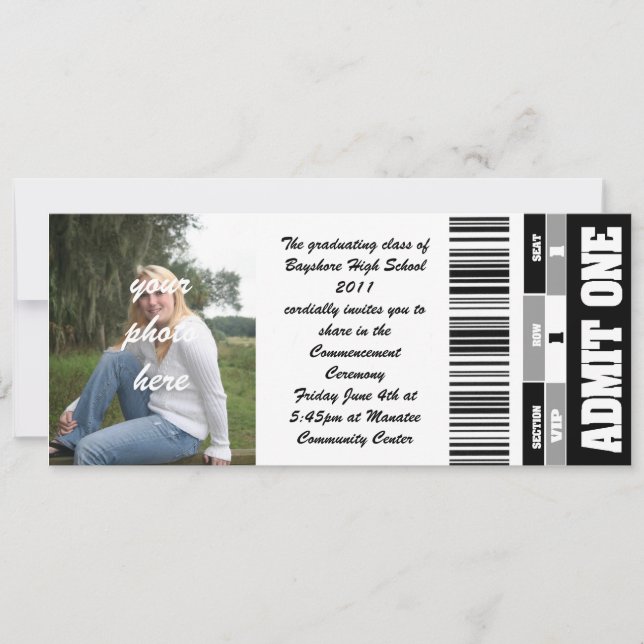 Invitation classe de billet photo 2011 (Devant)