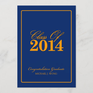 Invitation Classe de bleu royal et d'orange de 2014
