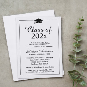Invitation Classe de Casquette diplômé Logo Parti de graduati