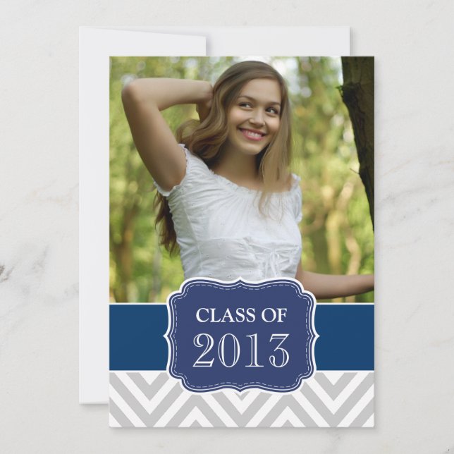 INVITATION CLASSE DE CHEVRON BLEU GRAY DE LA MARINE 2013 (Devant)