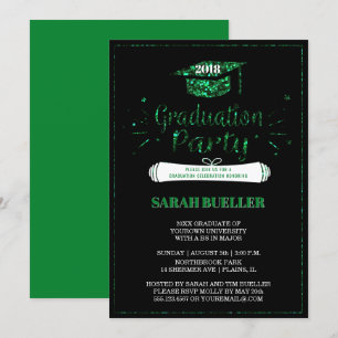 Invitation Classe de Grad Casquette Green Grad Grad Graduatio