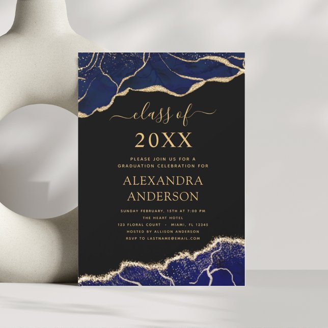 Invitation Classe de graduation d'âge de 2023 bleu marine (Créateur téléchargé)
