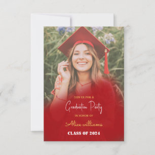 Invitation Classe De Graduation Red Boho De 2024
