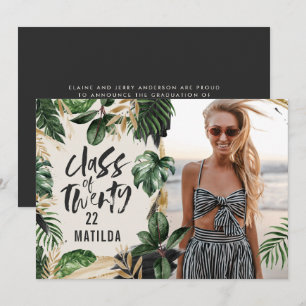 Invitation Classe de graduation tropicale de 2022 photo moder