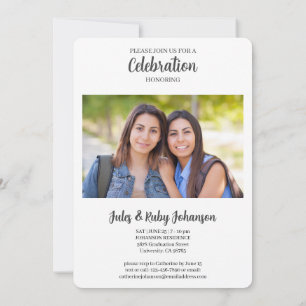 Invitation Classe de Graduation Twin de 2022 Film Thème Photo