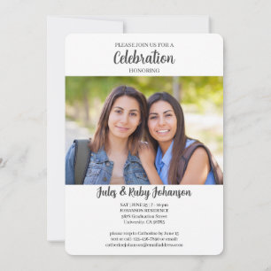 Invitation Classe de Graduation Twin de 2022 Film Thème Photo