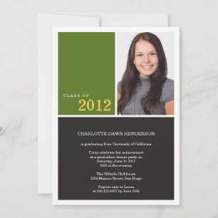Invitation Classe de graduation verte simple et moderne