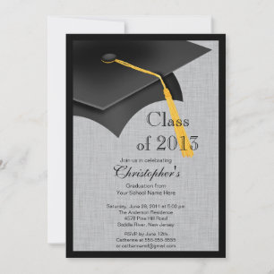 Invitation Classe de la Black Grad Casquette Grad Party 2013