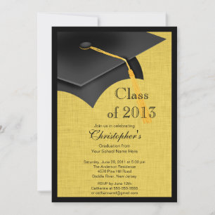 Invitation Classe de la Black Grad Casquette Grad Party 2013