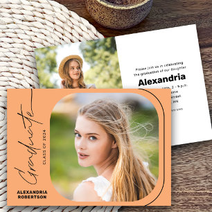 Invitation Classe de photo de script moderne de 2025 Graduati