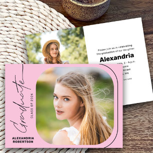 Invitation Classe de photo de script moderne de 2025 Graduati