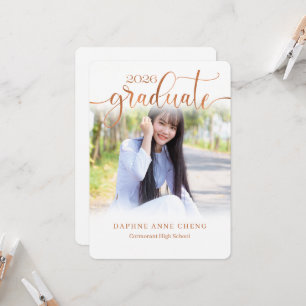 Invitation Classe de photo moderne Faux Bronz 2025
