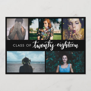 Invitation Classe de photo pipe% moderne du diplômé cinq de