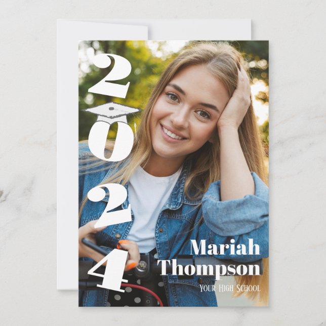 Invitation Classe De Photos De Typographie Orange 2023 (Devant)