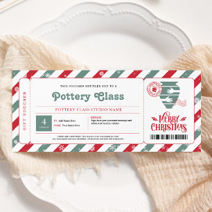 Invitation Classe de poterie - Bon cadeau de Noël