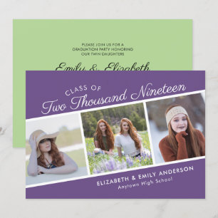 Invitation Classe de script élégant de 2019   3 Photos Gradua