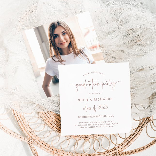Invitation Classe de script moderne de 2025 Photo Graduation  (Créateur téléchargé)