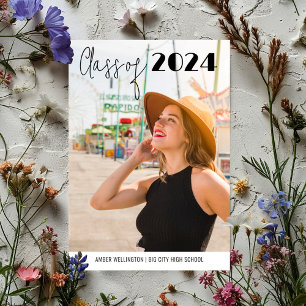 Invitation Classe de script moderne de la photo simple Gradua