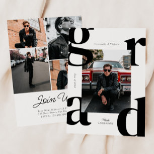 Invitation Classe de Typographie moderne & Bold de 2024 Gradu