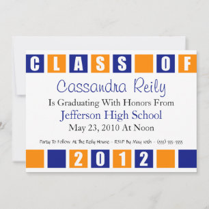 Invitation Classe D'Invitation 2012 (Boîtes Bleues / Oranges)