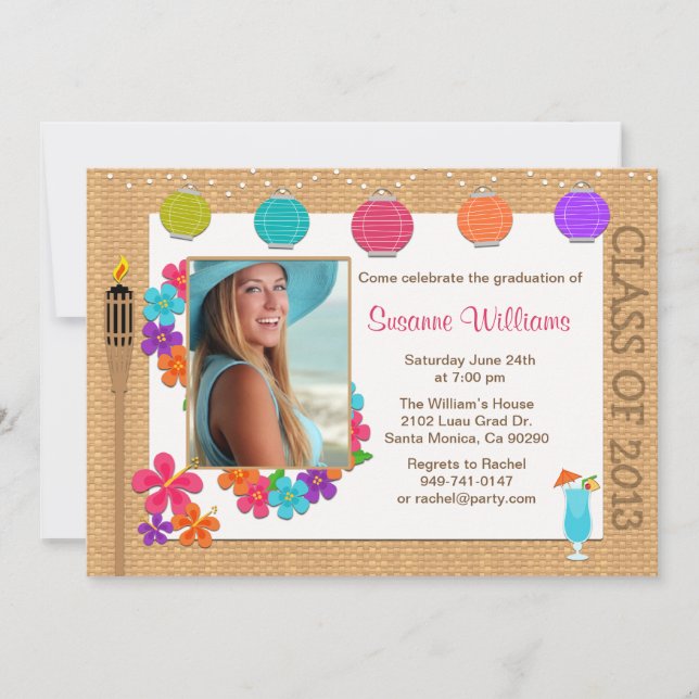 Invitation Classe d'invitation à la remise des diplômes de Lu (Devant)