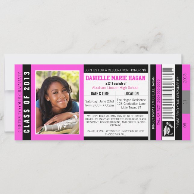 Invitation Classe du billet d'entrée VIP 2013 (Devant)