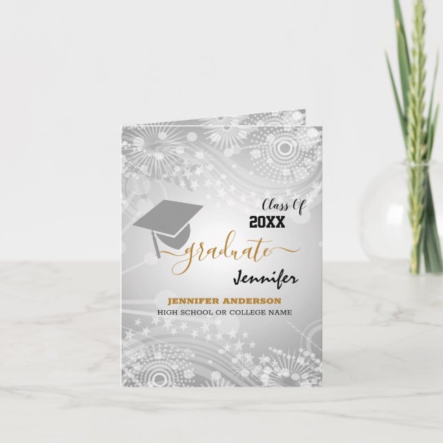Invitation Classe élégante de 20XX, Photo, Topper Graduation  (Devant)