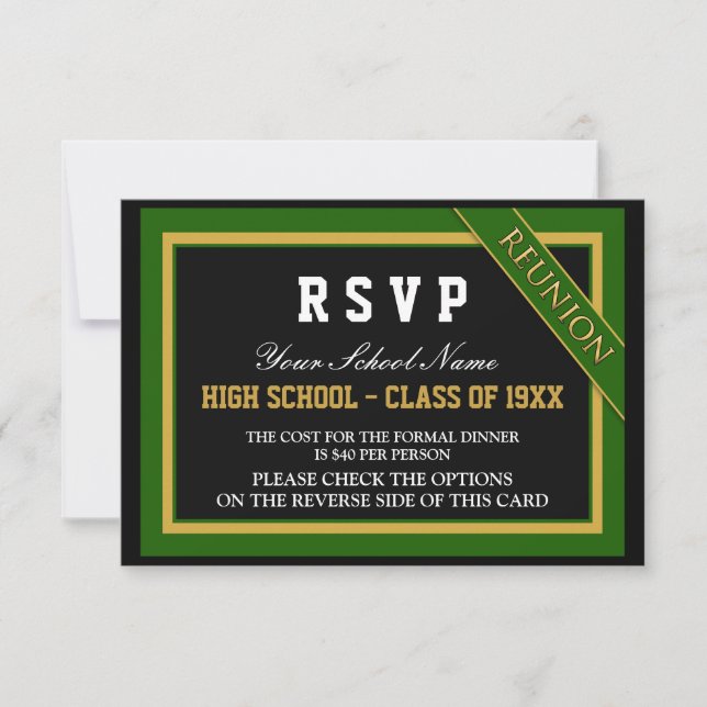 Invitation Classe formelle classique Réunion RSVP (Devant)