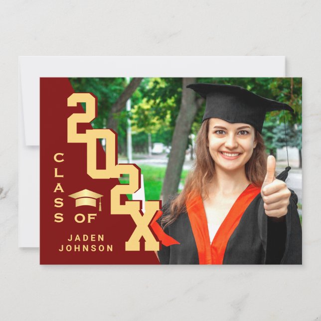 Invitation Classe moderne de 2025 Grad PHOTO Grad Graduation  (Devant)