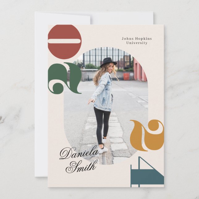 Invitation Classe moderne Retro & Bold de 2024 Graduation (Devant)
