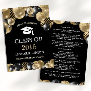 Invitation Classe Moderne Reunion Black Gold