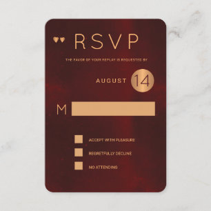 Invitation Classé noir bordeaux métallique mariage rsvp en cu