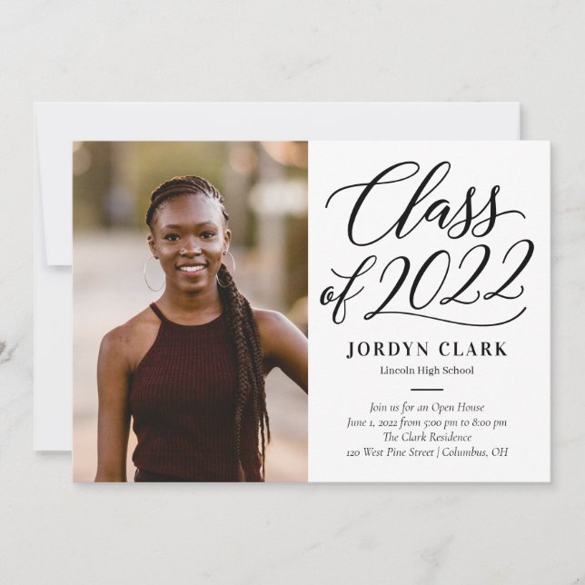 Invitation Classe par script - Graduation de couleur modifiab (Devant)