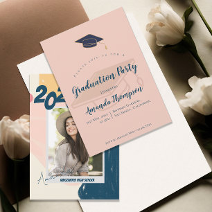 Invitation Classe photo Abstraite du Parti de Graduation 2025