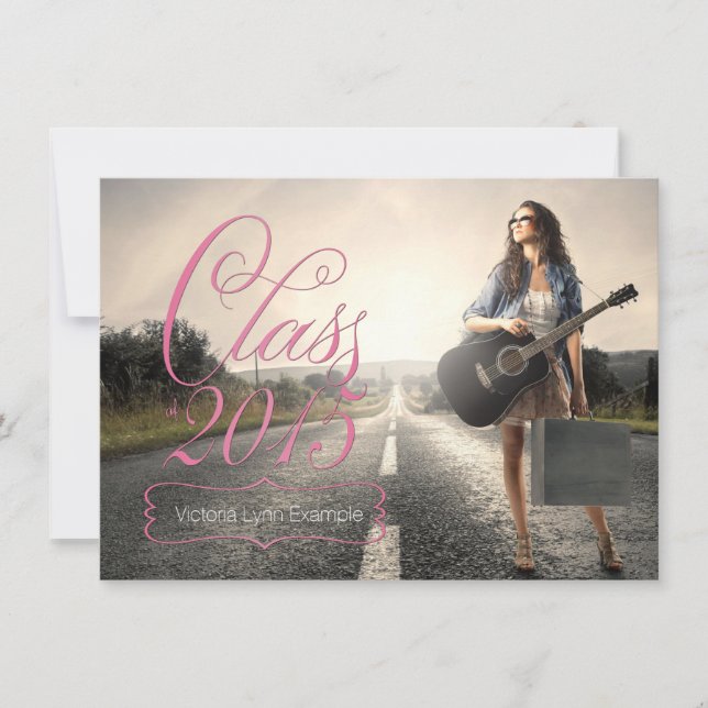 Invitation Classe rose de Annonces de Graduation 2015 (Devant)