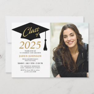 Invitation Classe simple moderne de 2023 Photo Graduation Par
