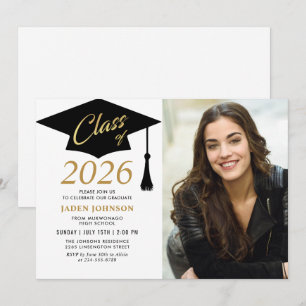 Invitation Classe simple moderne de 2023 Photo Graduation Par